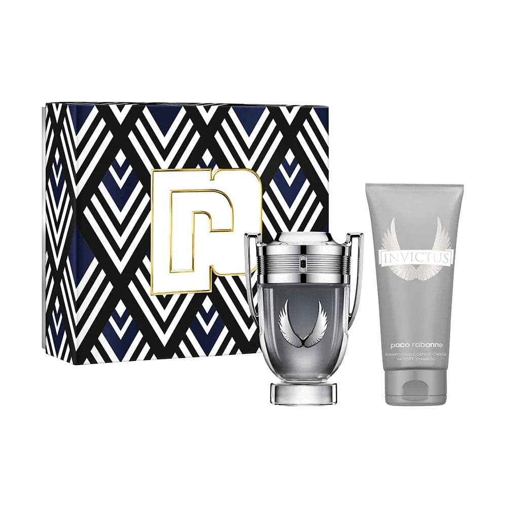 PACO RABANNE INVICTUS PLATINUM 2 PCS SET FOR MEN: 3.4 EAU DE PARFUM SPRAY + 3.4 ALL OVER SHAMPOO - Premium Shop All from PACO RABANNE - Just $140! Shop now at namebrandcities brought to you by los tres amigos discounts inc 