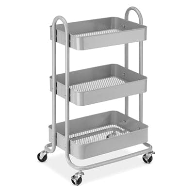 3 Tier Metal Cart Alloy Gray - Premium Lifestyle from Whitmor - Just $71.08! Shop now at namebrandcities brought to you by los tres amigos discounts inc 