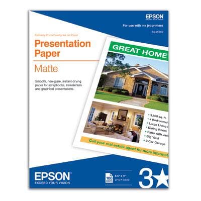 Photo Paper 8.5x11 100SH - Premium Paper from Epson America - Just $34.80! Shop now at namebrandcities brought to you by los tres amigos discounts inc 