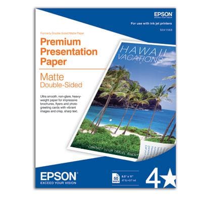 50 SHT Double Sided Matte - Premium Paper from Epson America - Just $34.11! Shop now at namebrandcities brought to you by los tres amigos discounts inc 