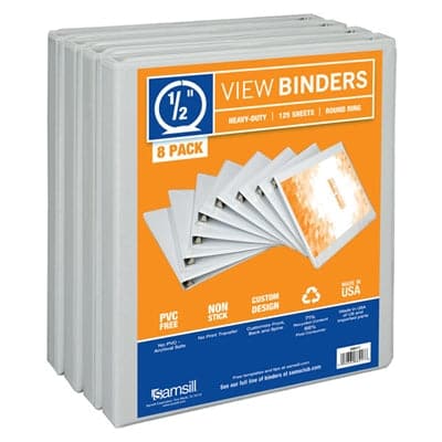 Econo Bnd .5" View White 8pk - Premium Office Products from Samsill - Just $45.62! Shop now at namebrandcities brought to you by los tres amigos discounts inc 
